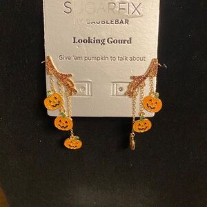 BaubleBar Pumpkin Dangle Earrings - Orange and Gold